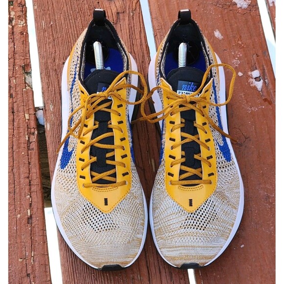 Nike Air Max Flyknit Racer Men's‎ FD2764-700 Elemetal Gold Sneakers Shoe Size 10 - Picture 3 of 17